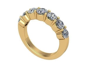 dourado diamante banda diamantes prata joalheria anel argolas 3d print model - Mito3D