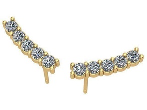 golden diamond earrings silver jewelry 3d print model - Mito3D