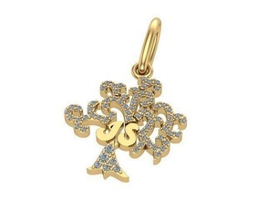 golden diamond pendant silver jewelry pendants 3d print model - Mito3D