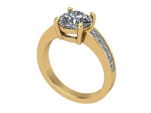 golden diamond ring silver jewelry rings 3D print model - Mito3D