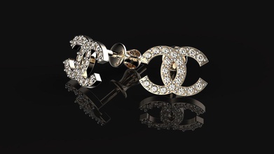 orecchini d'oro gioielli gemma preziosi lucente oro stampabile accessorio gli 3d print model - Mito3D