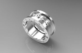 altın kadın yüzüğü takı yüzük teknoloji yazdırılabilir platin Gümüş gem parlak elmas 3d print model - Mito3D