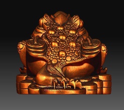 golden frog art money toad chinese sculpturesculptures signs logos 3d print model - Mito3D