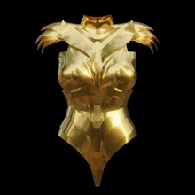 maravilha mulher dourado águia armaduras cosplay ouro menina amazonas herói heroína tronco fracasso espartilho fêmea jogos brinquedos traje moda 3d print model - Mito3D