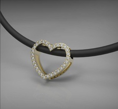 Goldenes Herz Schmuck diamond gold - Anhänger Platin Silber Hochzeit weiß 3d print model - Mito3D