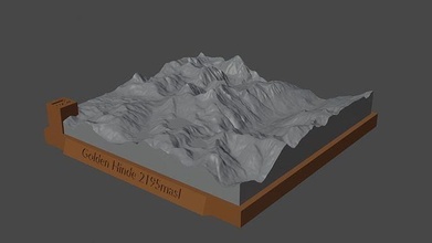 d'oro montagna paesaggio vulcano terreno ambiente natura fotogrammetria elevazione dem scienza 3d print model - Mito3D