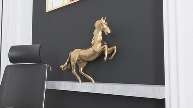 d'oro cavallo statua arredatore animale oro gemma invertebrato carrozza brillante briglia gioielleria scultura interni design vita modello Giochi giocattoli 3d print model - Mito3D
