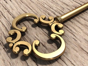 Goldenen Schlüssel Kunst golden gold lock locker Phantasie Metall metallic realist alt jahrgang Industrie andere mathematische fbx 3d print model - Mito3D