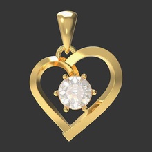 dorado encantador corazón colgante pendiente oro joyería joya precioso Boda diamante compromiso platino piedra preciosa anillo ropa Moda colgantes 3d print model - Mito3D