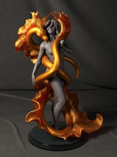 d'oro amante goldenlover scolpire drago parente nudo signora ragazza nsfw collezione statua coppia vipera fantasia sexy 3dprint stampabile arte sculture 3d print model - Mito3D