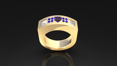 golden luxury ring gems jewelry diamond 3d gold silver jewel jewellery rings gem wedding 3d print model - Mito3D