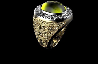 oro anello maschio gioielli di lusso stampabile la collana uomini anelli 3d print model - Mito3D
