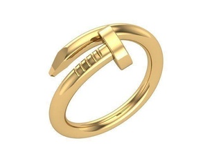 d'or clou forme bague diamant argent bijoux anneaux 3d print model - Mito3D