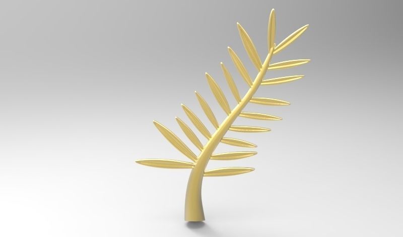altın palmiye cannes sanat palm trophey ödül kupa şampiyon işaretler logoları işaretleri logolar 3D print model - Mito3D