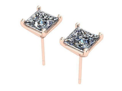 d'oro Principessa diamante orecchini argento gioielleria 3d print model - Mito3D