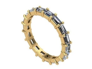 d'or radiant diamant bande 2 argent bijoux bague anneaux 3d print model - Mito3D