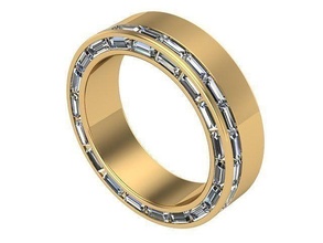 golden radiant diamond band silver jewelry ring rings 3d print model - Mito3D