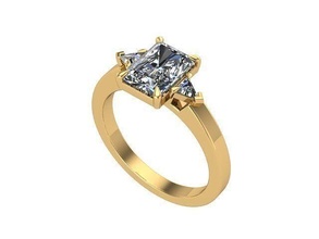 d'or radiant diamant bague argent bijoux anneaux 3d print model - Mito3D