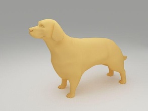 d'oro retriever cane animale domestico stampabile figurine arte animali sculture 3d modello mammifero fiore all'occhiello 3d print model - Mito3D