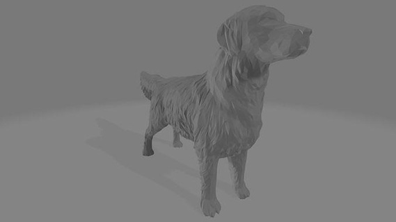 d'oro retriever lowpoly 3d Stampa modello cane animale scultura arte sculture 3d print model - Mito3D
