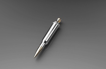 altın tüfek kartuşu takı mücevher kompozisyon ekipman iş yazma makas sunum çelik metalik Gümüş elmas yüzük göster reklam izole edilmiş kağıt masaüstü sergi kolye 3d print model - Mito3D