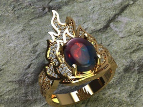 bague en or - bijoux de luxe shining précieux pierre brillant les anneaux 3d print model - Mito3D