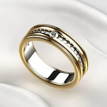 mixed gold fashion ring rhino wedding woman rhodium ruby sapphires printable engagement jewelry jewellery jewel diamond gem engagem beauty rings 3d print model - Mito3D