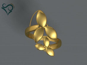 golden ring 3d drucken modell frauen goldener 3dprintmodel frauenring druckbar kleidung 18k verlobungsring modering silber gold schmuck hochzeit diamant juwel cad ringe 3d print model - Mito3D