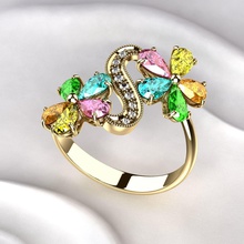 anello d'oro colorato pere gioielli pera le in oro giallo di diamanti brillante engagem stampabile fidanzamento anelli 3d print model - Mito3D