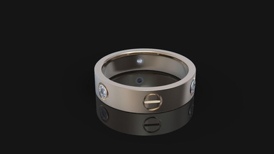 golden ring female jewelry design gold jewel diamond 3d 3dmodel rings 3d print model - Mito3D