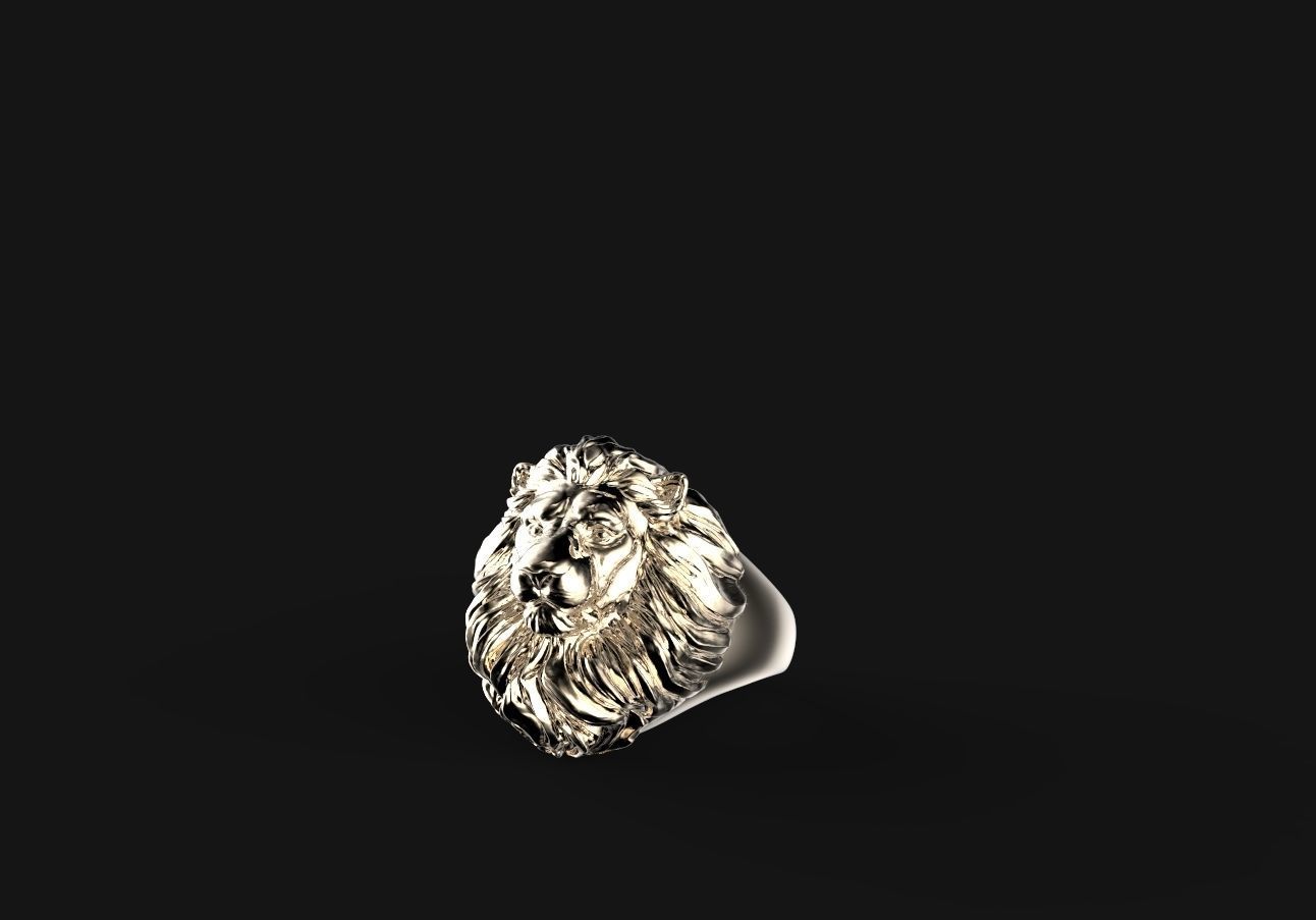 anello d'oro leo unisex gioielli di lusso oro stampabile moda la sterlina architettonici decorazione anelli 3D print model - Mito3D
