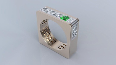 golden ring square jewelry technology box design gold printable rings 3d print model - Mito3D