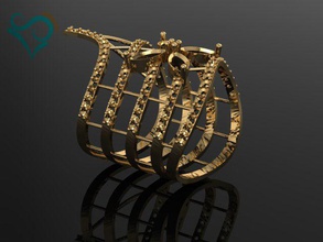 golden ring stone 3d print model jewelry goldenring stonering 3dprint 3dprintmodel printmodel 18k stl printable render gold jewel silver engamentring 3dprinting directprinting womenring rings 3d print model - Mito3D