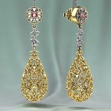 anelli d'oro e diamanti gioielli gli orecchini di lusso stampabile oro gioiello diamante brillante costoso moda bellezza zaffiro 3d print model - Mito3D