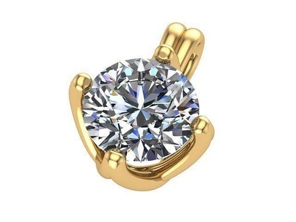golden round diamond pendant silver jewelry pendants 3d print model - Mito3D