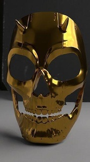 dourado crânio mascarar ligar dever moderno guerra 2 ouro escultura chamada fantasma cosplay braços arte esculturas 3d print model - Mito3D