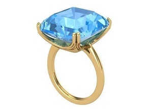 d'or topaze solitaire diamant argent bijoux bague anneaux 3d print model - Mito3D