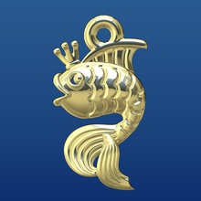 goldfish fish gold jewlery pendants jewelry 3d print model - Mito3D