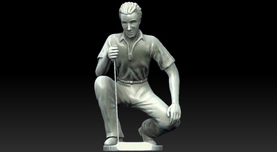 golfe estátua escultura mini tacada bandeira clube orifício par tee colocando bolas golf jogador bola pga fantasma torneio arte esculturas 3d print model - Mito3D