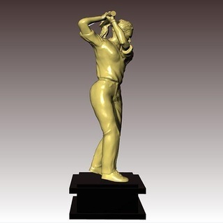 giocatore golf femminile modelo 3d scultura figura statua femenino arte sculture 3d print model - Mito3D