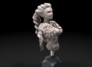 golliath shamaness female bust art sculpting fantasy painting witch artistic sculpture 75mm druid dnd stylized sculptures 3d print model - Mito3D