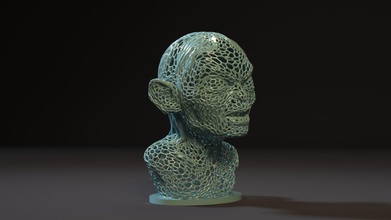 golum bust of man voronoi lord rings lordoftherings statue collection art design sculptures 3d print model - Mito3D