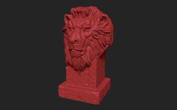 gondwana leone replica art lions la scultura africa animale testa sculture pietra decorativo figurina architettura savannah statua safari natura il kenya cat 3d print model - Mito3D
