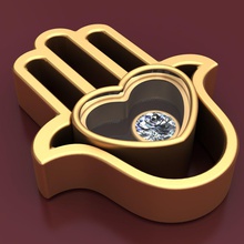 boa sorte ouro pingente de diamante jóias chopard mão vidro a moda printable colar casamento mulher garota pessoas humanos réplica copiar pingentes 3d print model - Mito3D