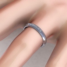 Schaft Kanal Diamant Ring Juwel Engagement Hochzeit Schmuck Silber Gold engagem Mode Sterling Anhänger Halskette Schönheit Ohrringe Ringe 3d print model - Mito3D