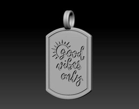 good vibes pendant luck necklace idea metal lucky collar accessories fashion beauty cool design gift giveaway friendship love lovely special jewelry pendants 3d print model - Mito3D