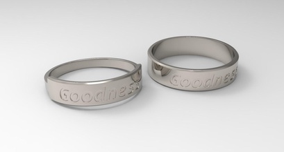 bondad pareja anillo platino dedo joyería joya moda mano oro boda negocio imprimible grabado anillos 3d print model - Mito3D