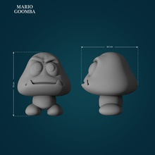 goomba mario c'est luigi bros frères super champignon pêche lowpoly highpoly imprimable jouet dessin animé jeux jouets 3d print model - Mito3D
