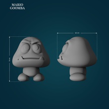 goomba mario luigi hermanos bros super seta melocotón lowpoly highpoly imprimible juguete dibujos animados juegos juguetes 3d print model - Mito3D