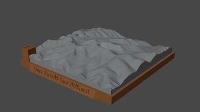 montagna tardoki yani paesaggio vulcano terreno ambiente natura fotogrammetria elevazione dem scienza 3d print model - Mito3D